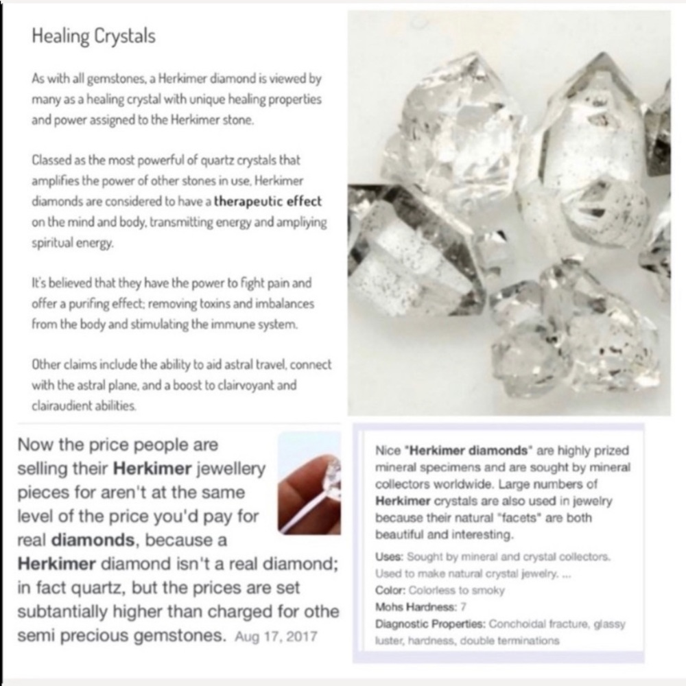 Fairy necklace earrings .Genuine Herkimer diamonds (4) crystal fairy silver set - Picture 12 of 14